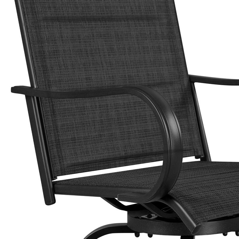 Yaheetech 2pcs Outdoor Swivel Bar Stools Patio Bistro Chairs with High Back and Armrest