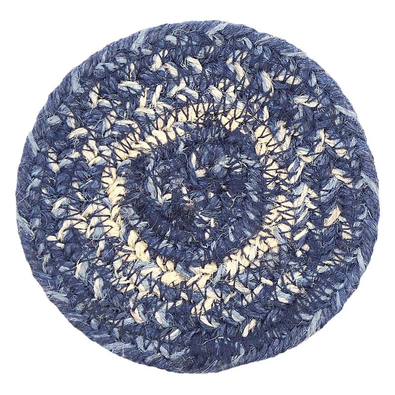 Great Falls Blue Jute Coaster Set of 6 - 4