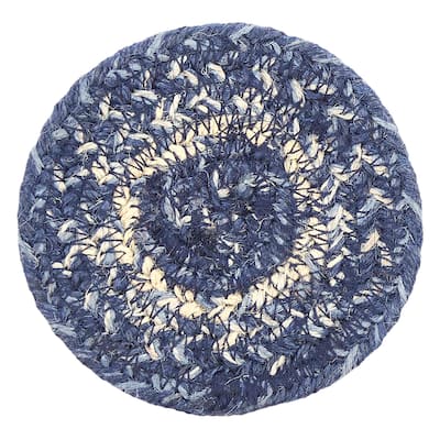Great Falls Blue Jute Coaster Set of 6 - 4