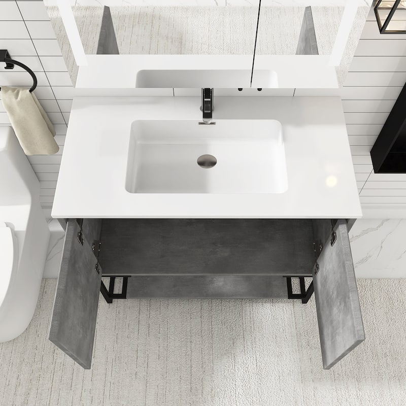 36-inch Freestanding Bath Vanity with Cultured Mable Top