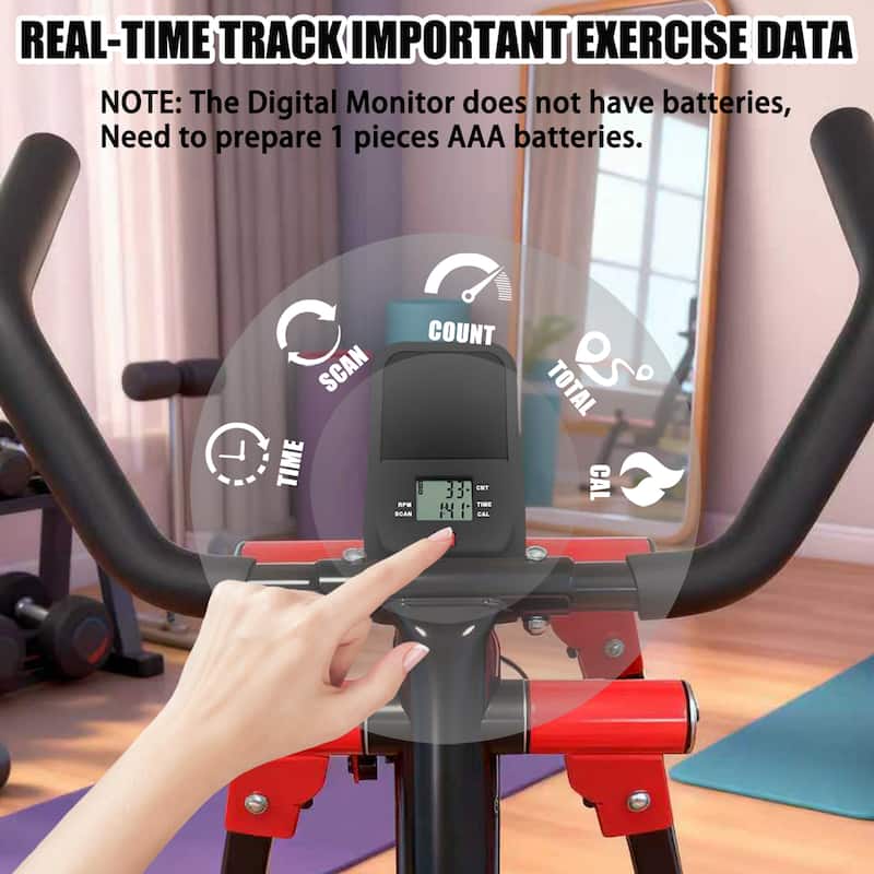 Air Walking Elliptical Machine, Foldable Cardio Cross Trainer Glider for Full-Body with LCD Display