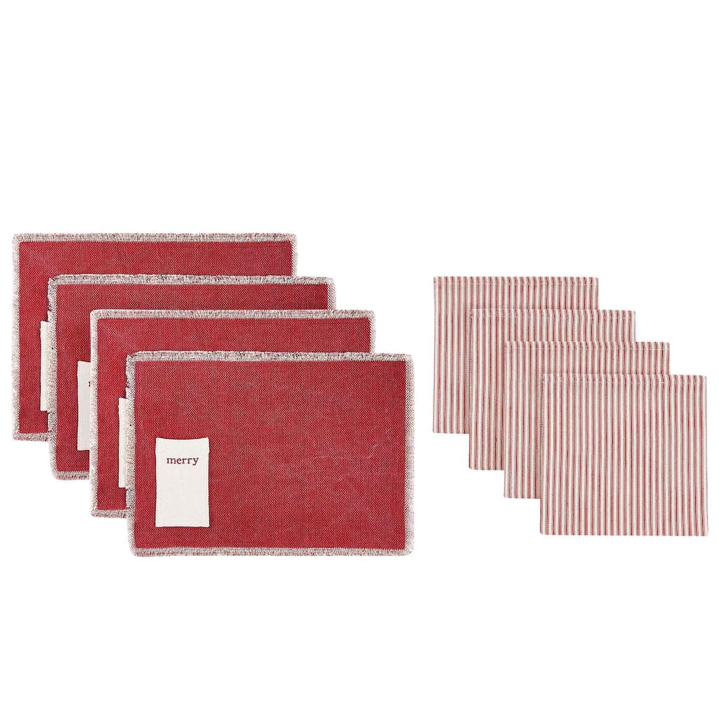 Avanti Linens Merry 4-Pack Placemat & 4-Pack Napkin Set