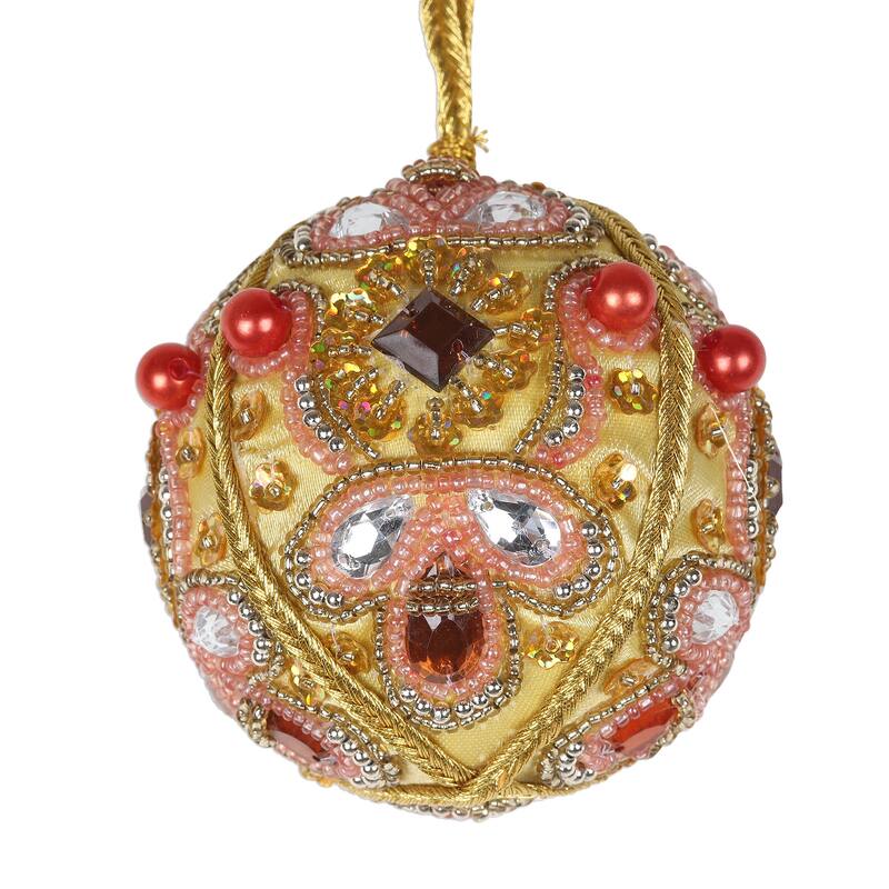 Novica Handmade Lavish Holiday Beaded Satin Ornaments (Set Of 4)