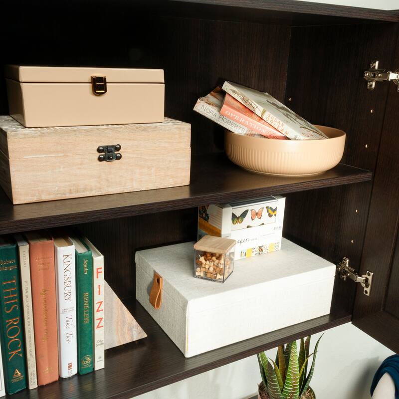 Engineered Wood Contemporary Wall Cabinet, Brown - 29.37" W × 12.21" D × 23.31" H