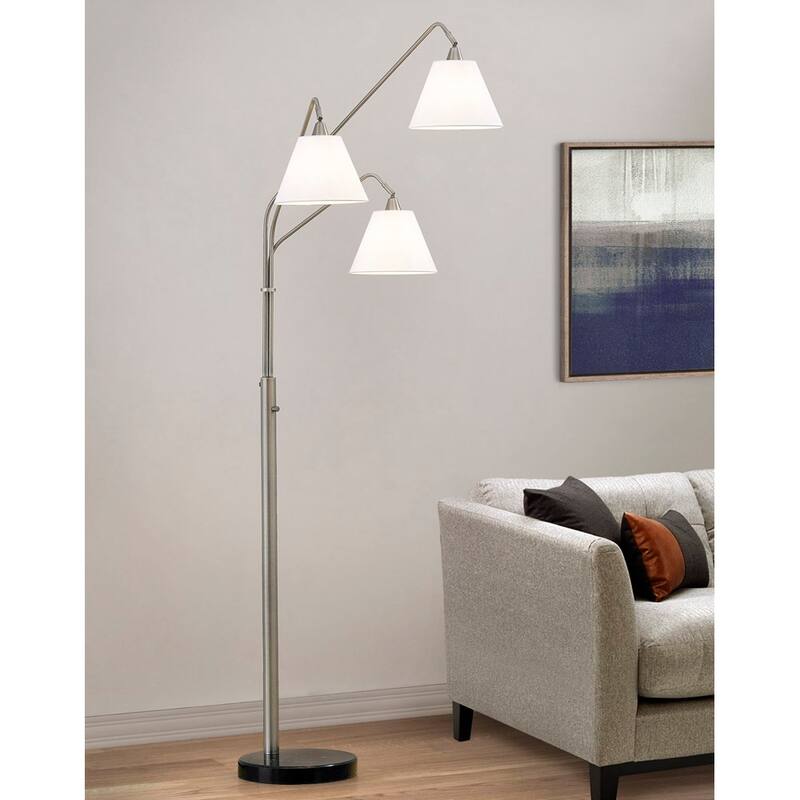 Midtown 3 Light Arch Floor Lamp with Fabric Shades