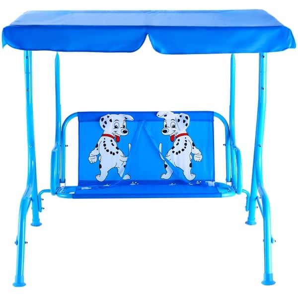 Shop Costway Kids Patio Swing Chair Children Porch Bench Canopy 2 Person Overstock 21009934