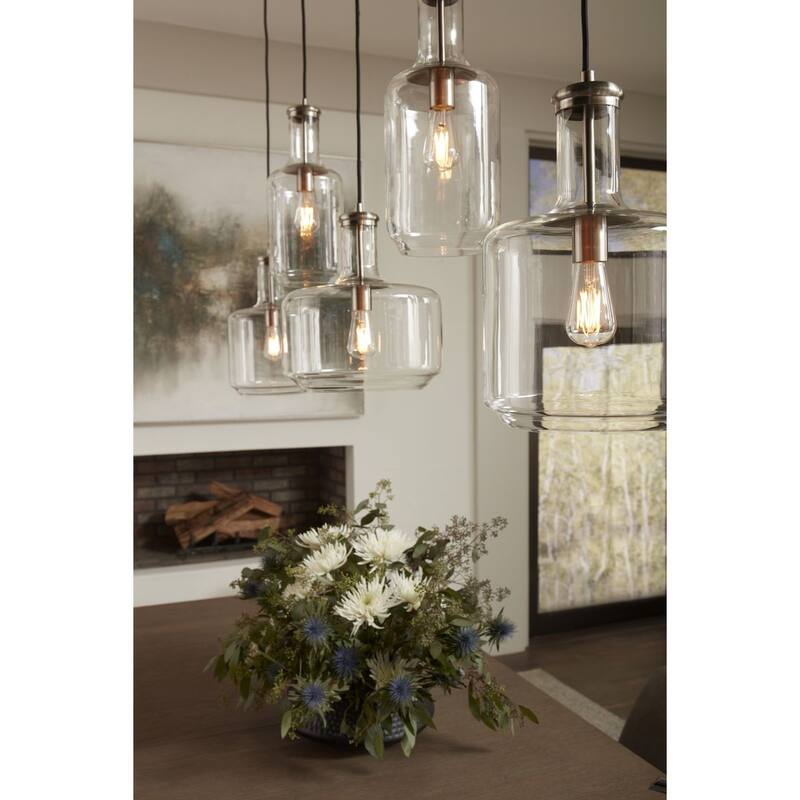 Latrobe Collection Brushed Nickel One-Light Pendant - 17.320" x 19.690" x 17.320"