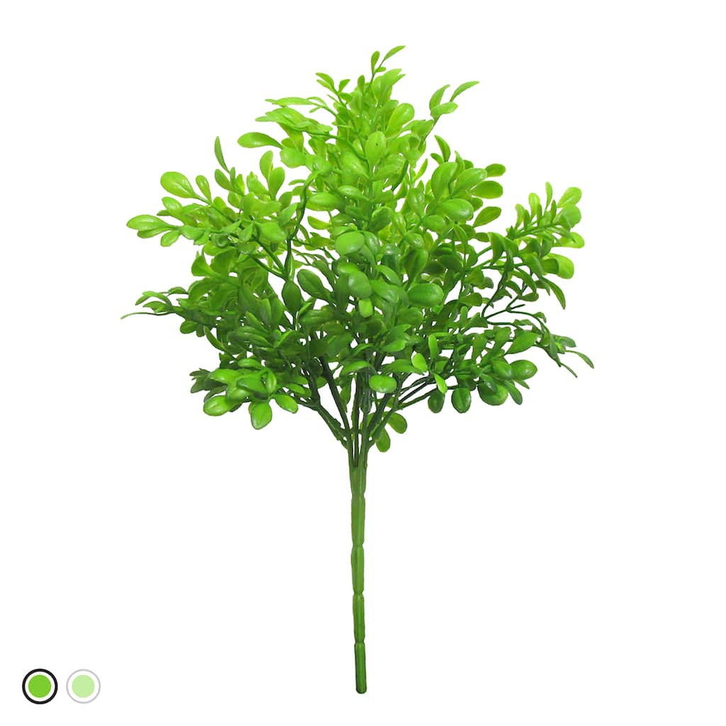 Set of 3 Artificial Garden Leaf Stem Plant Greenery Foliage Bush 14in