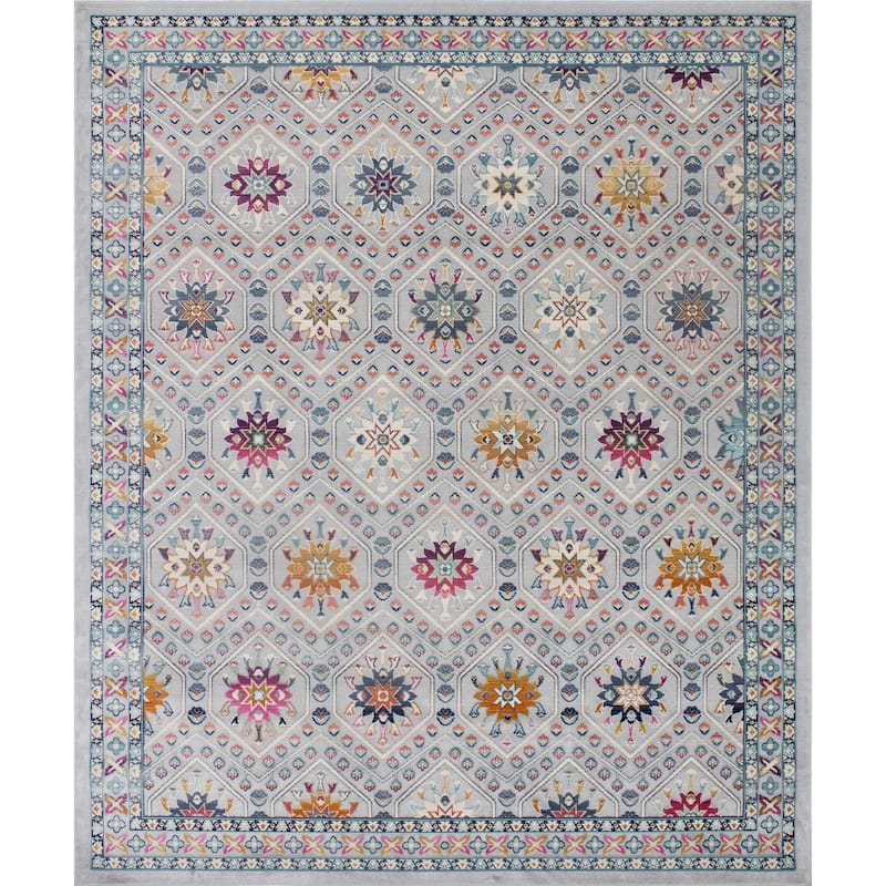 Noori Rug Westfield High-low Nicki Rug - 5'0" x 7'8" - Silver/Pink