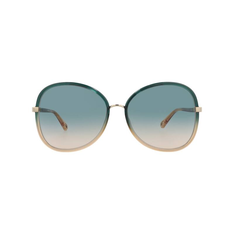 Chloé Round-Frame Injection Sunglasses - Green Blue Green - Multi - Green Lens