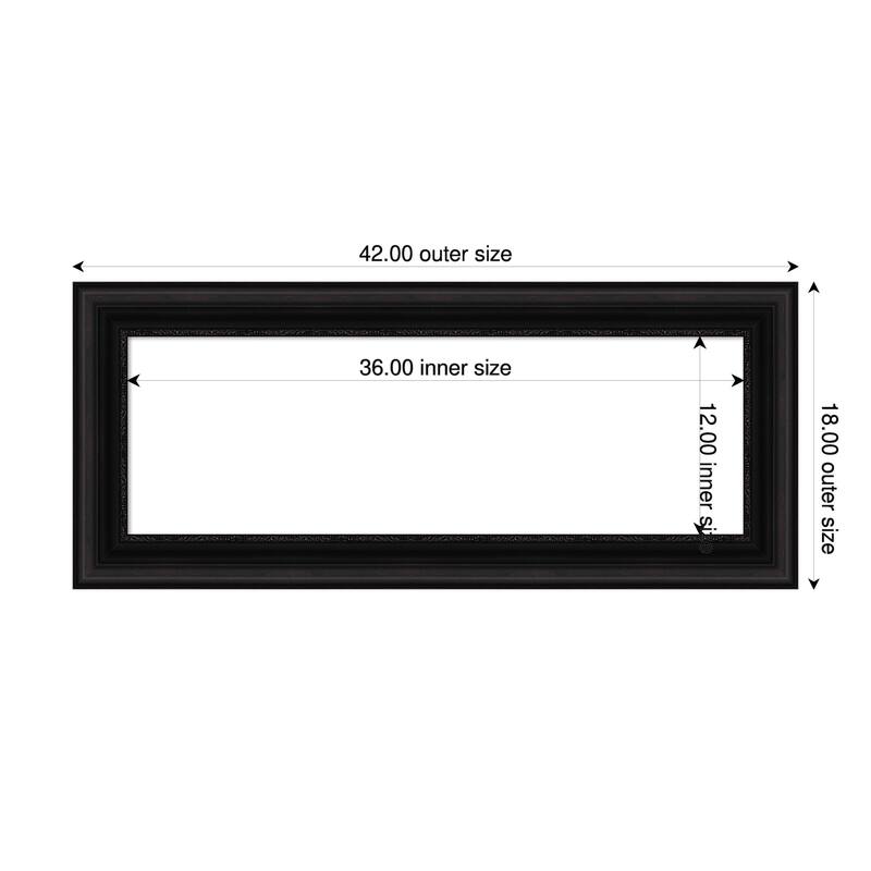 Amanti Art Parlor Black Framed Dry Erase Magnetic Board - 42 x 18 in - Parlor Black