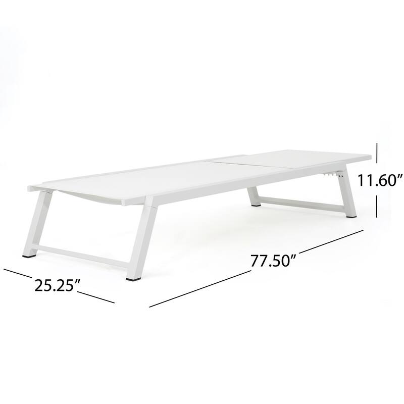 Myers Outdoor Aluminum Mesh Chaise Lounge (Set of 4) by Christopher Knight Home