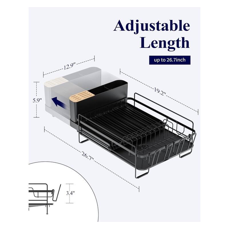 Large Dish Drying Rack - Extendable Dish Rack