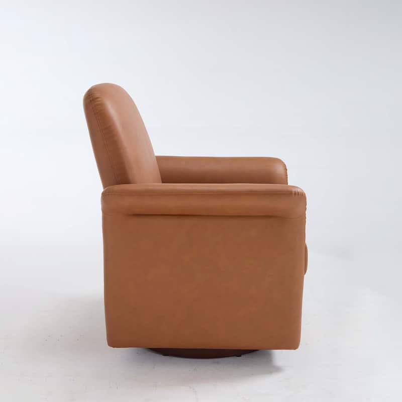 Modern Barrel Armchair with Wood Base for Comfortable Reading and Living Room Elegance