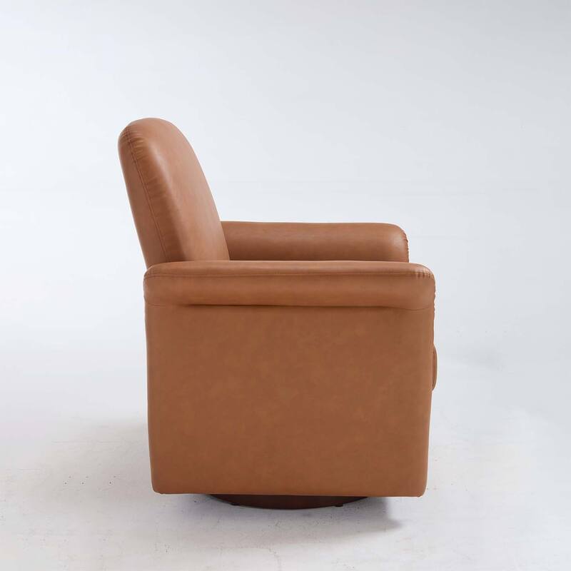 Swivel Accent Chair with Wood Base for Comfortable Reading and Living Room Elegance