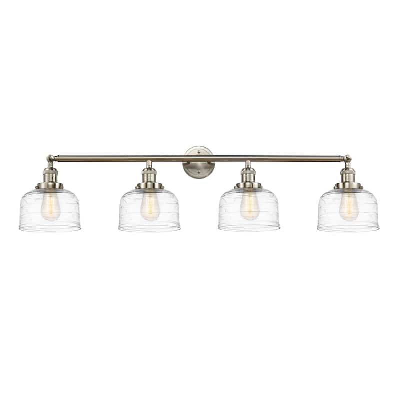 Innovations Lighting 215-10-44 Bell Vanity Bell 4 Light 44" Wide - Brushed Satin Nickel / Clear Deco Swirl