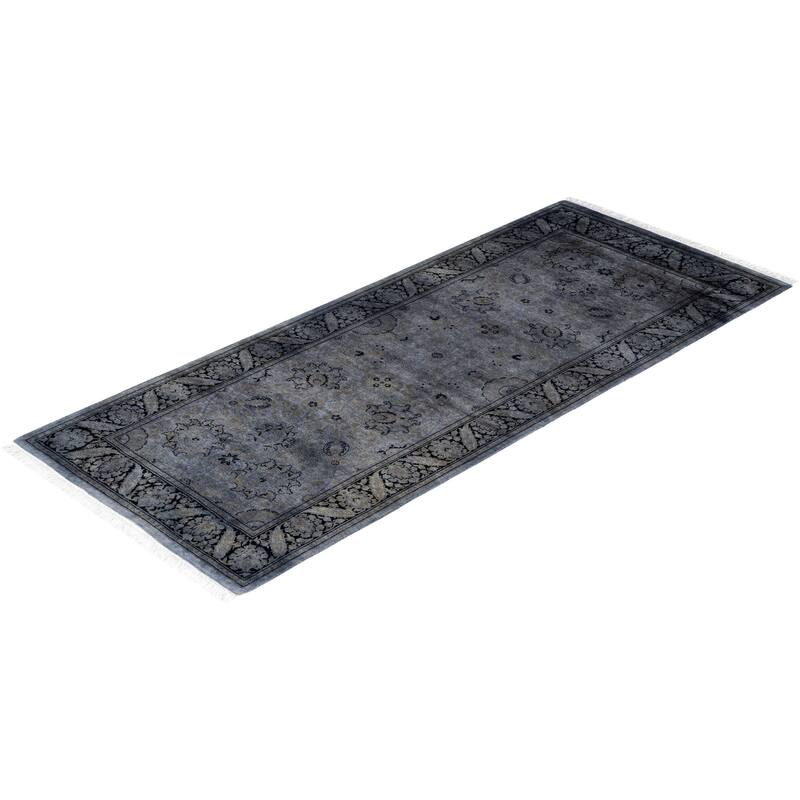 Overdyed One-of-a-Kind Hand-Knotted Area Rug - Gray - 2' 6" x 6' 0"