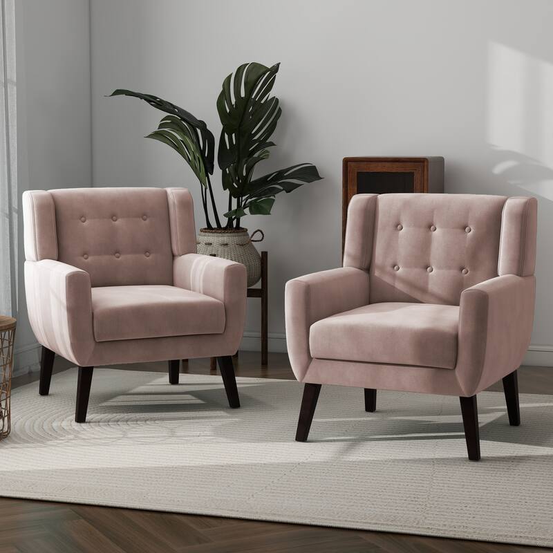 Set of 2 Velvet Living Room Accent Chair Upholstered Armchair