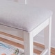 preview thumbnail 3 of 9, Linon Mckee White Upholstered Storage Counter Dining Bench