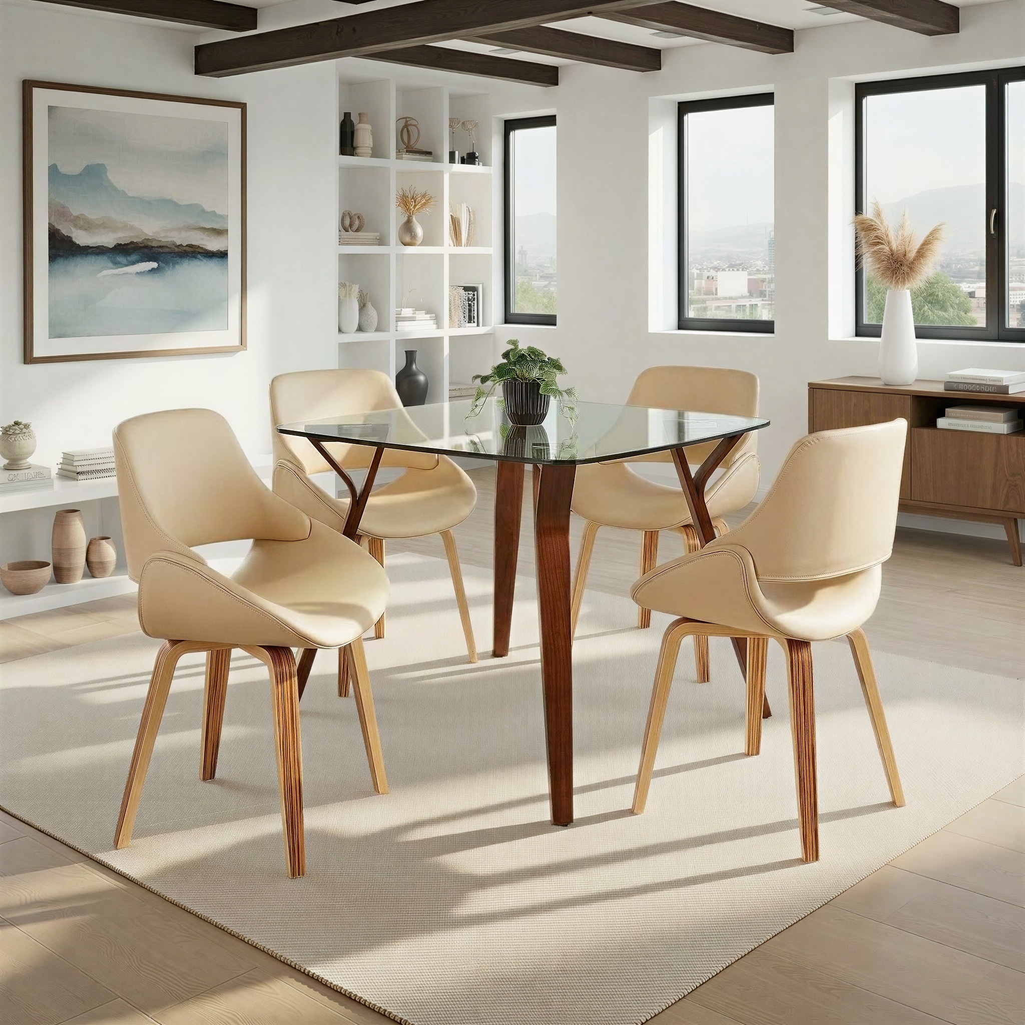 Carson Carrington Svellingen Dining Chair with Bent Wood Legs (Set of 2)