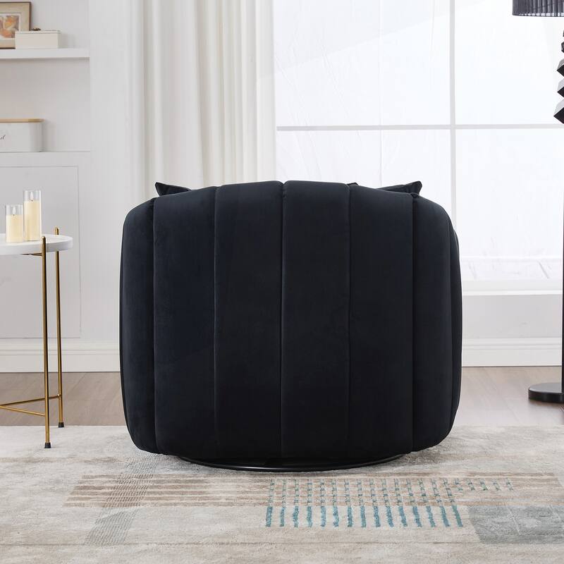 Comfortable Oversized Velvet Swivel Chair with Multiple Pillows for Various Rooms