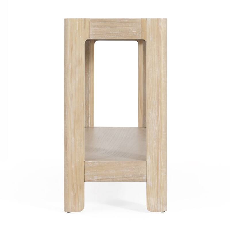 Modern Farmhouse Console Table,Elegant Minimalist Design with Premium Wood Veneer and Rounded Corners