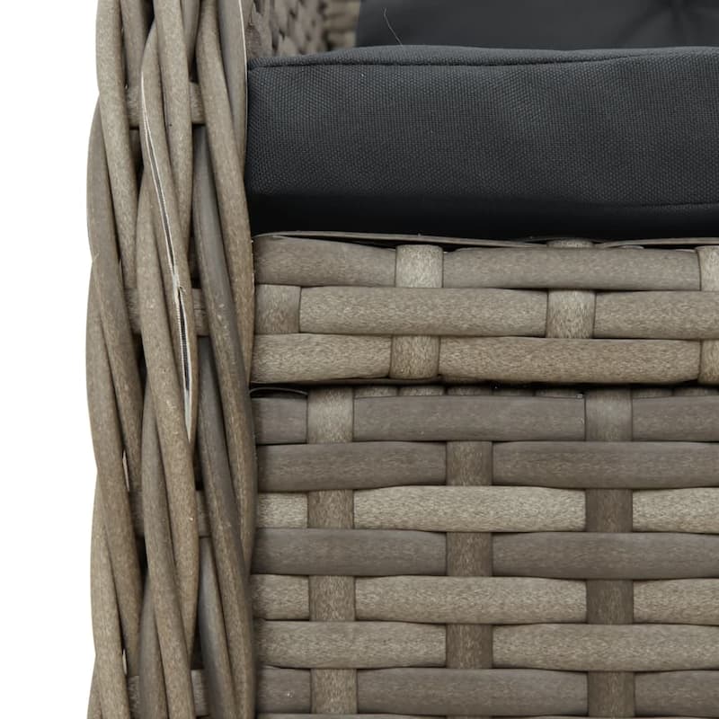 vidaXL Garden Dining Set Grey, Brown, Dark Grey - 31.5 x 31.5 x 28.0