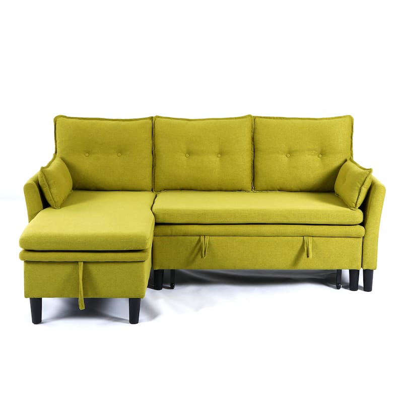 L-shaped Reversible Chaise Sectional Sofa with Storage and Side Pocket