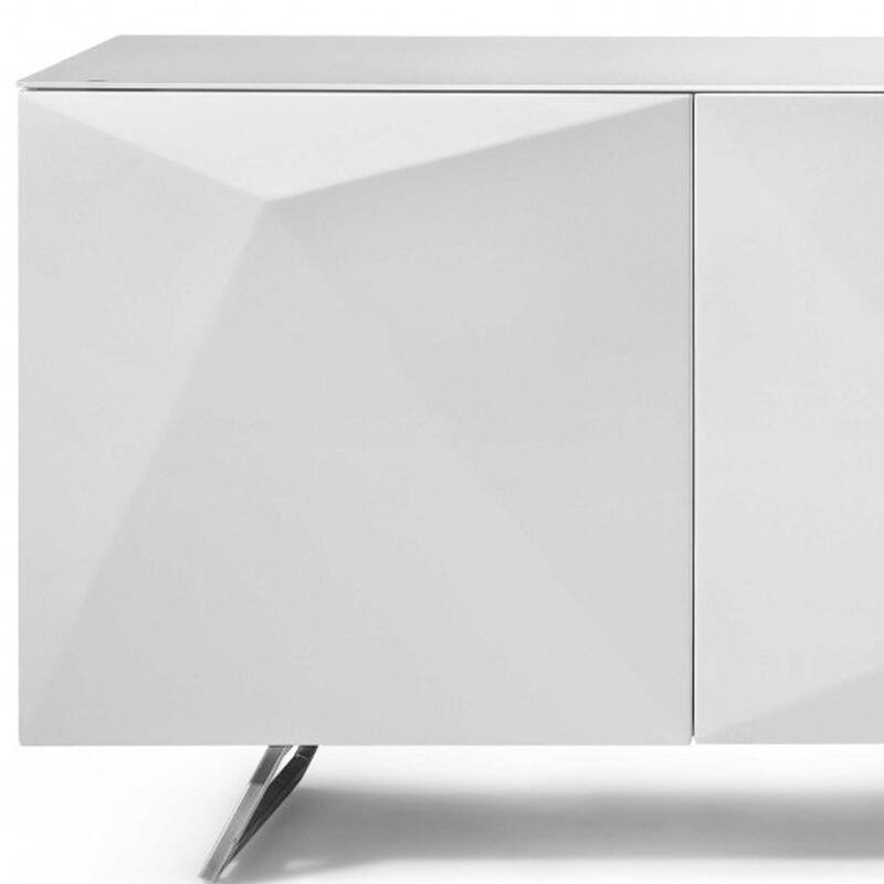 HomeRoots 94" White Glass Solid Console Table - 94.00 in. x 29.00 in. x 18.00 in.