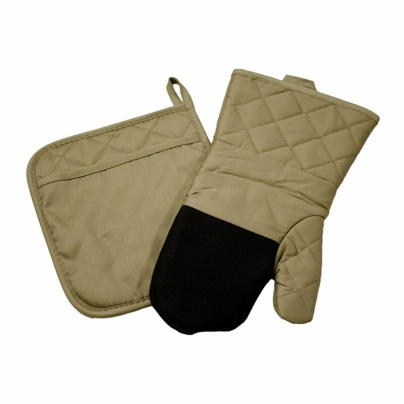 2 Piece Pot Holder & Oven Mitt Heat Resistant Insulation Glove Pad Kitchen Accessories Set