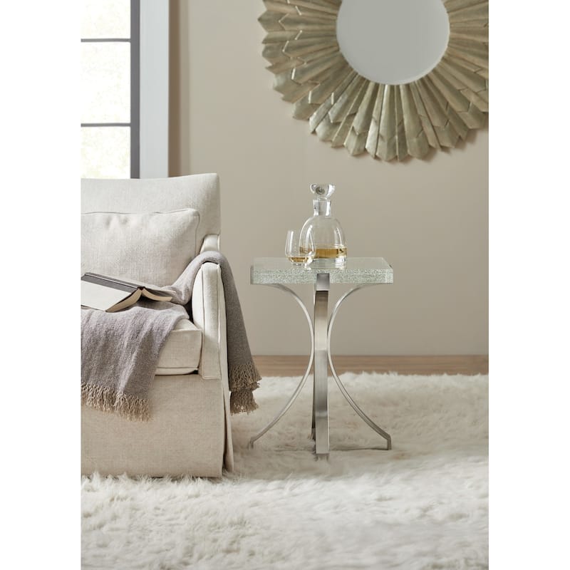 Hooker Furniture 17-1/4" Long Bubble Glass Top Stainless Steel