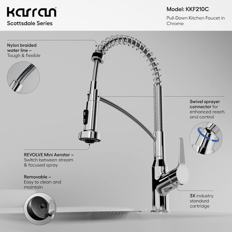 Karran Scottsdale Single-Handle Pull-Down Sprayer Kitchen Faucet