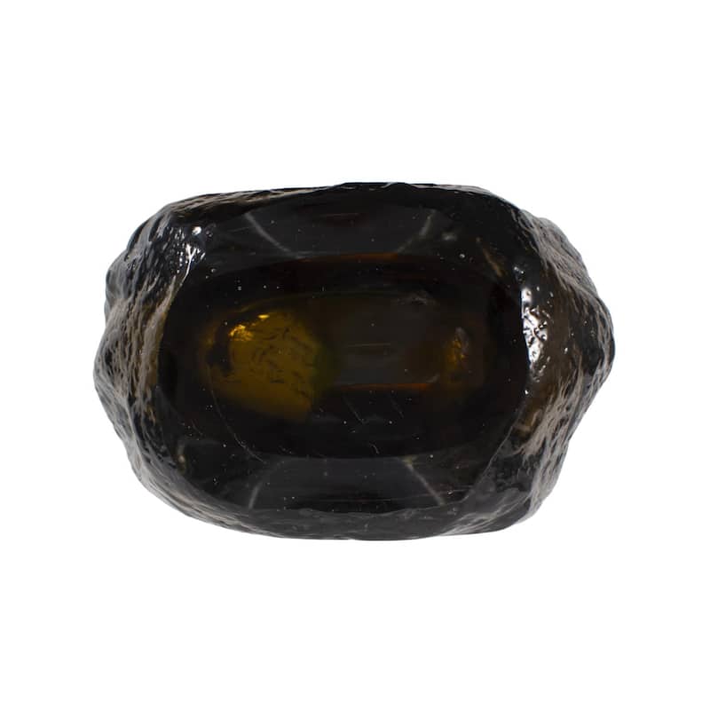 Dusty Olive Crystalized Glass Vase- Tall