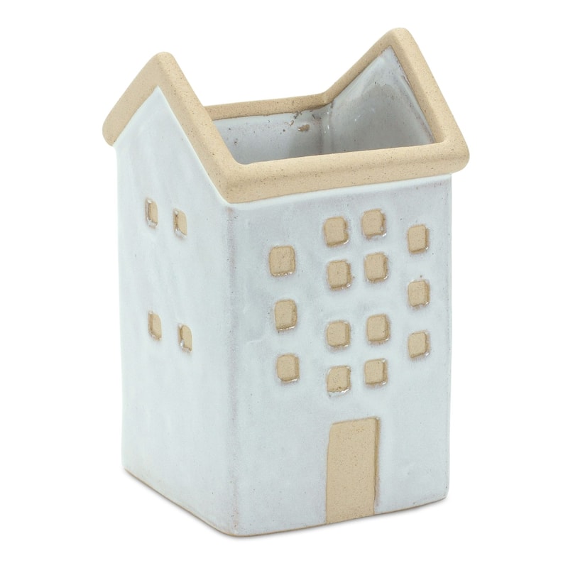 Porcelain House Decorative Planters - 5.5" - Set of 3