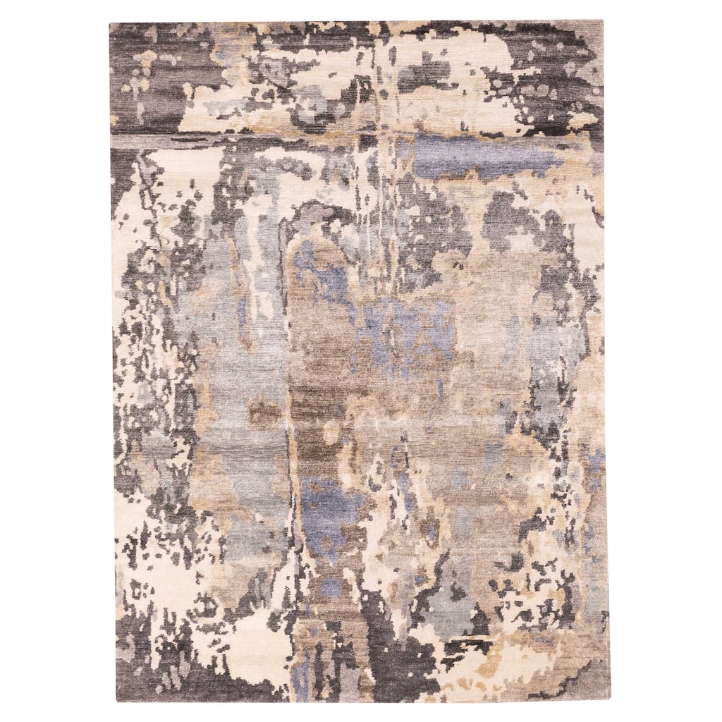 ECARPETGALLERY Hand-knotted Legacy Grey Silk Rug - 5'8 x 7'9