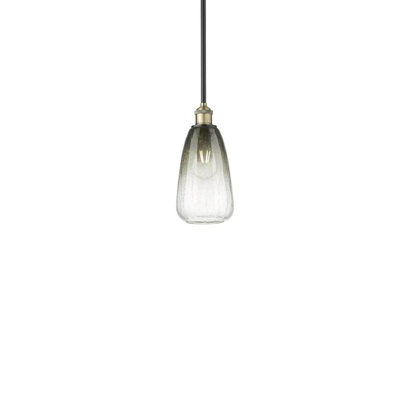Innovations Lighting 616-1S-13-6 Brookhaven Almond Pendant Brookhaven - Black Antique Brass / Slate