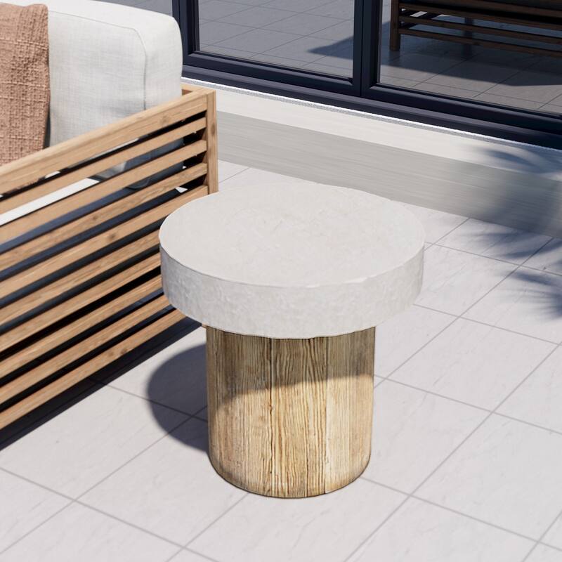 OSIEST 19.7'' Outdoor Concrete Patio Coffee Table