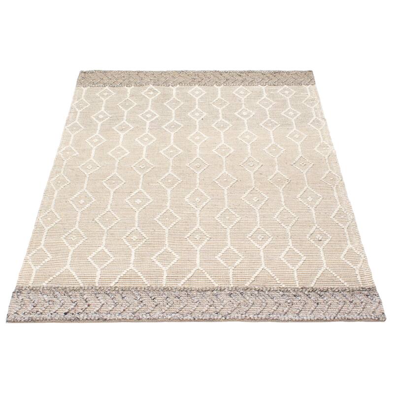 ECARPETGALLERY Braid weave Sienna Cream Wool Rug - 5'2 x 7'1