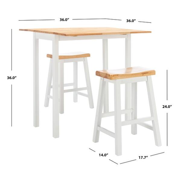 SAFAVIEH Graham 3-Piece Counter-Height Set Pub Table - 36" W x 36" L x 36" H