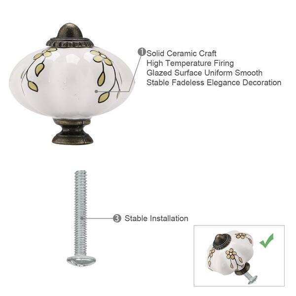 Shop 1pcs Ceramic Knobs Drawer Hand Printed Pull Handle Furniture