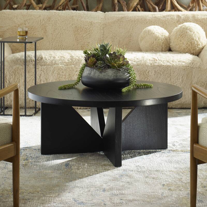 Angular Legged Coffee Accent Table - 40" - Espresso Black