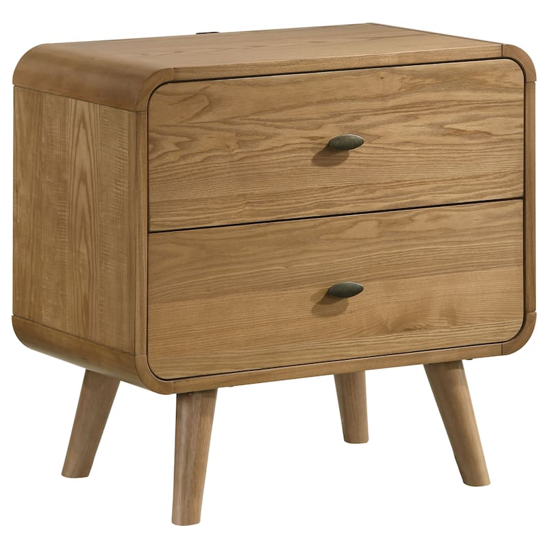 Winston Light Ash 2-drawer Nightstand Bedside Table