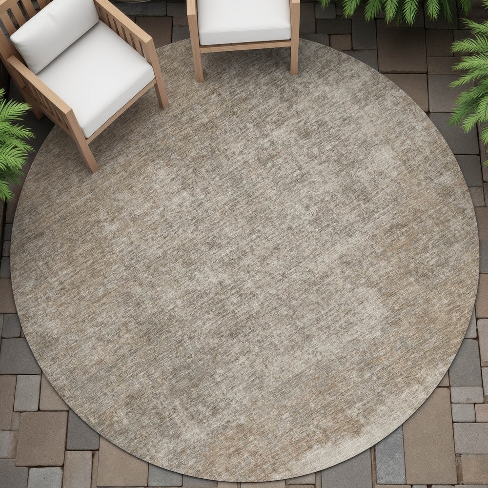 Machine Washable Indoor/Outdoor Border Ombre Chantille Rug