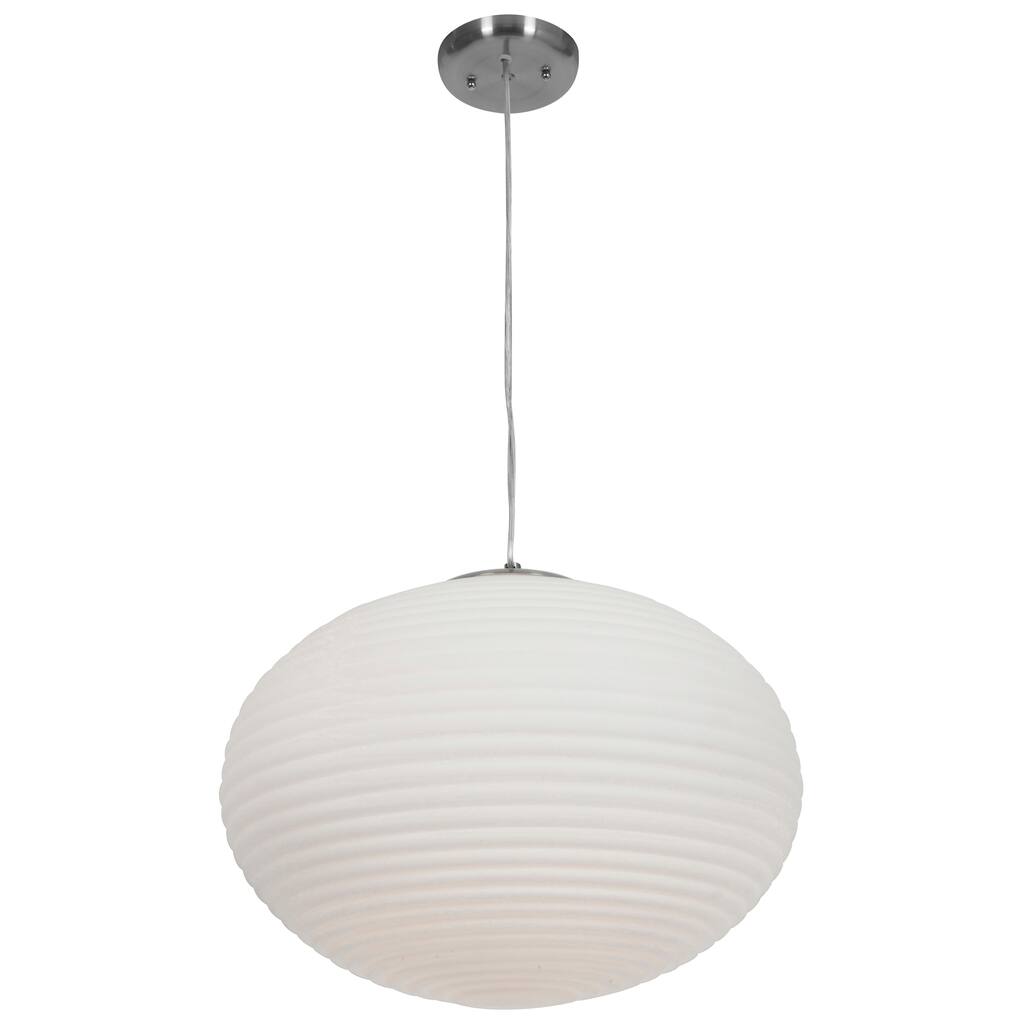 Access Lighting Callisto - 3-Light Pendant - Brushed Steel Finish - Opal Glass Shade