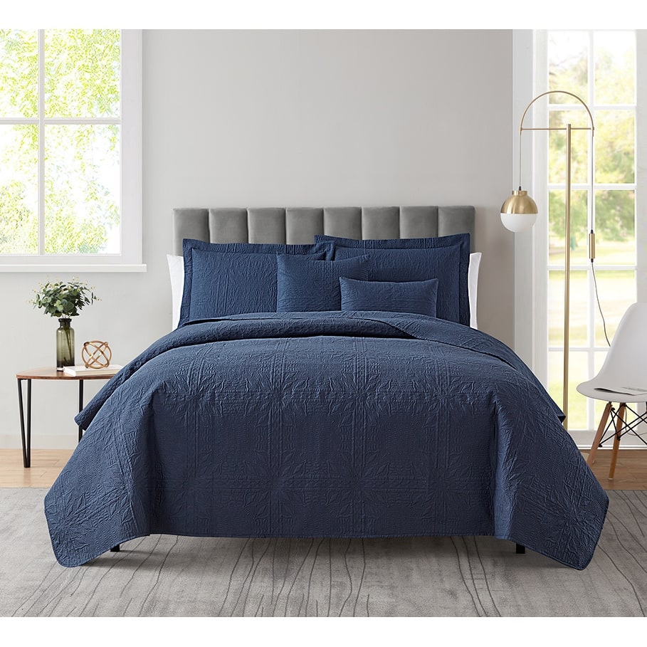 Empyrean Bedspread Quilt Set - Grid Weave Pinsonic Lightweight Coverlet Set
