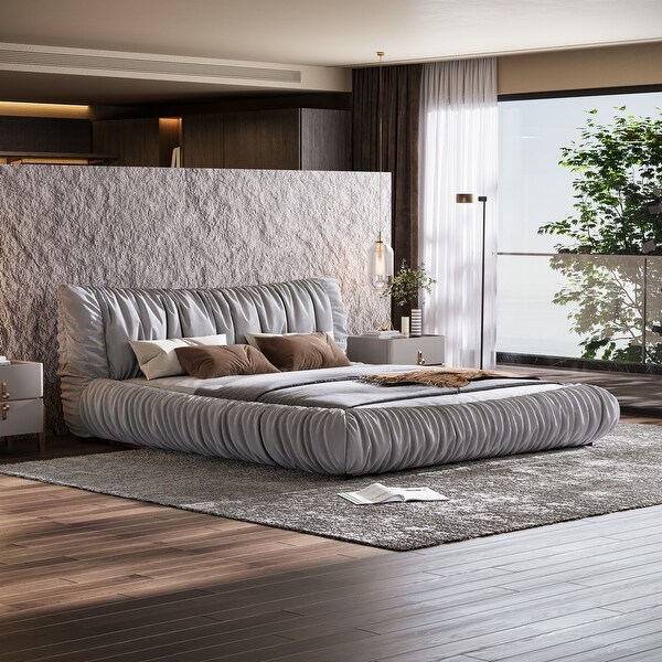 King platform bed no box spring required discount