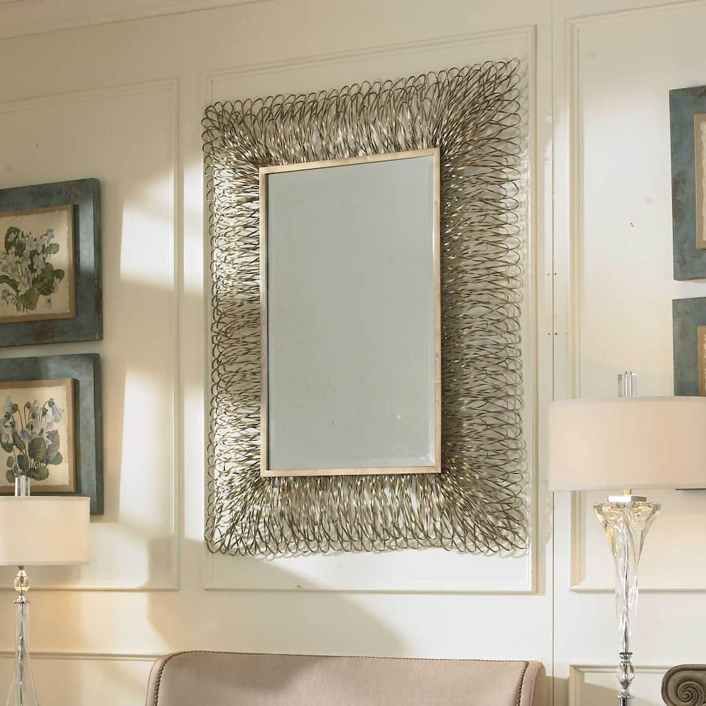 Uttermost Corbis 56" X 44" Glam Decorative Wire Framed Large Bathroom