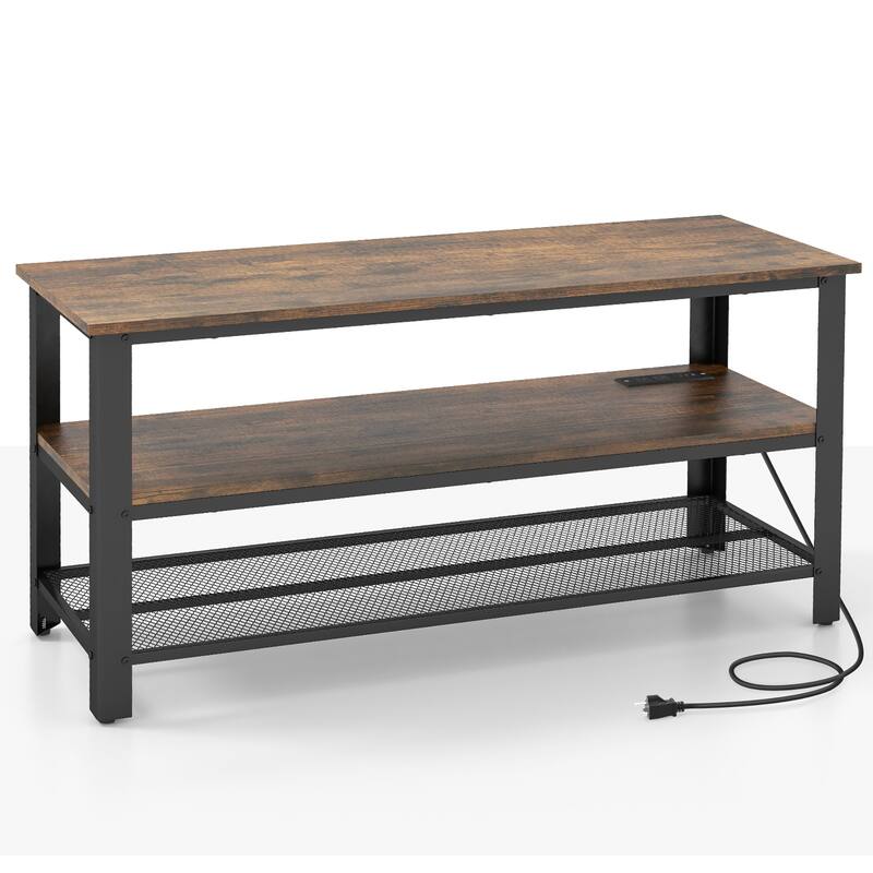 Gymax 3-tier TV Stand for TVs up to 50 Inches w/ Power Outlets USB