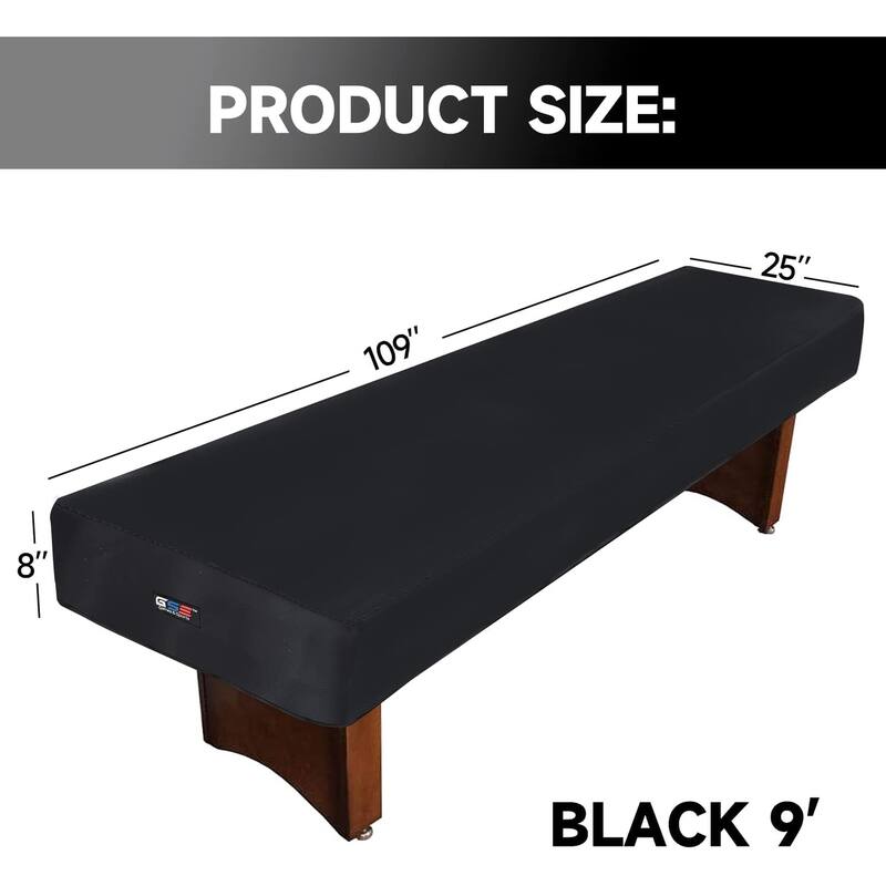 GSE™ 9-ft Heavy-Duty PU Leatherette Shuffleboard Table Cover for 9-foot Shuffleboard Table - Black