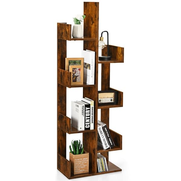8 Tier Bookcase Multipurpose Bookshelf with Open Compartments - Bed ...